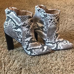Snakeskin Booties